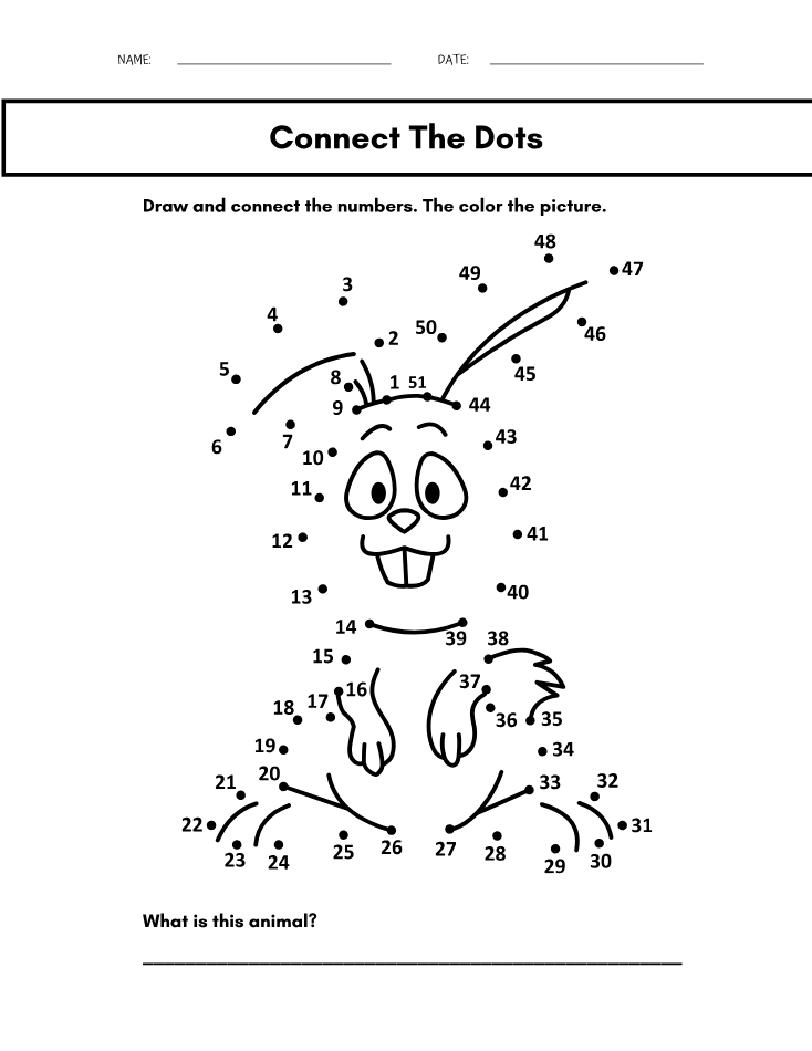 Kindergarten Beginner Bunny Color by Number Worksheet - Free Printable PDF preview