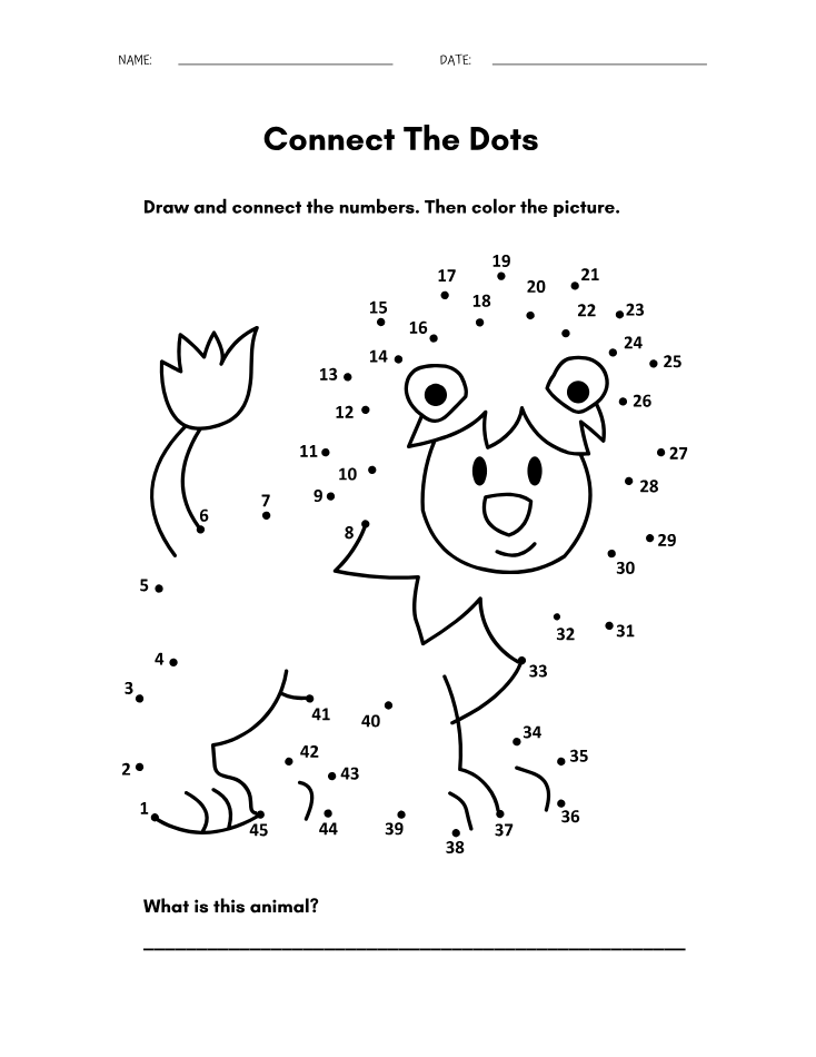 Kindergarten Beginner Lion Color by Number Worksheet - Free Printable PDF preview